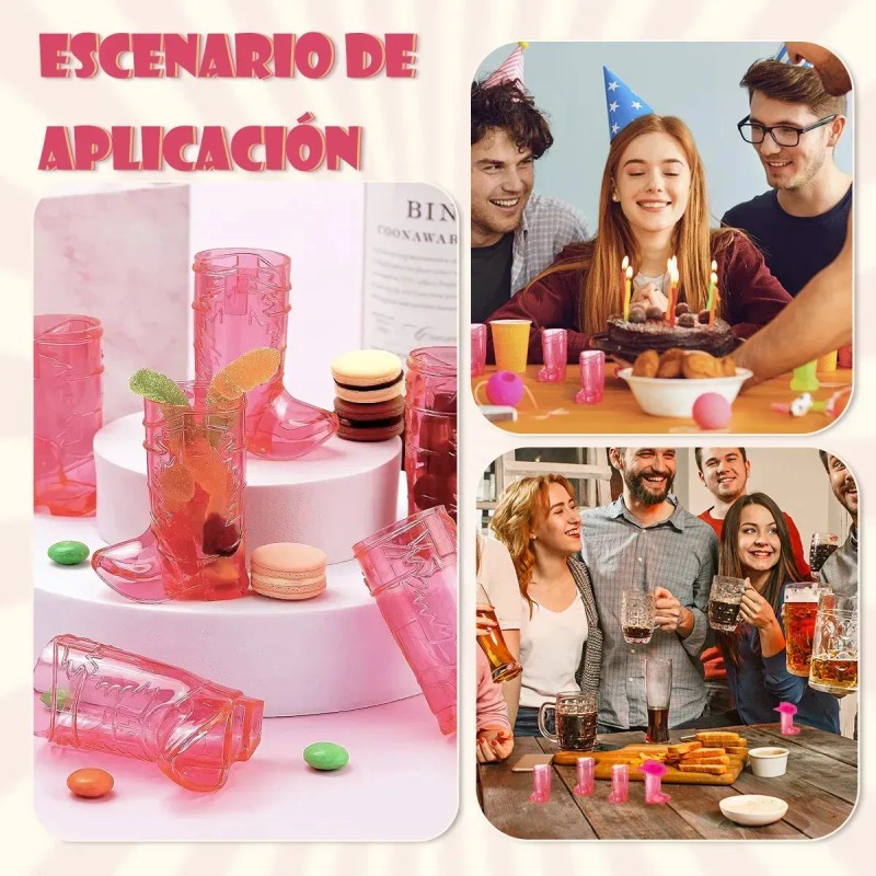 40pcs Vasitos Botas Vaqueras Con Sombrero 1 Oz Para Fiesta
