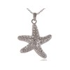 Alilang Pretty Star Fish Crystal Rhinestones Necklace Pendant