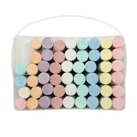 School Smart Sidewalk Chalk Jumbo Set with Tub, Ages 3 and Up, Assorted Colors, Pack of 52