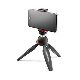 Manfrotto Pixi Mini Tripod with Smartphone Clamp, Black