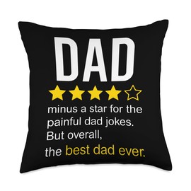 Funny Dad Review Quote Dad Joke Rating Design Throw Pillow