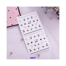 Crystal Heart Galaxy Moon Star Geometric Figure Line Irregular Nail Sticker A047 Nail Wraps Stickers Manicure Supplies for Women Nails Full Long Lasting Easy Apply and Remove