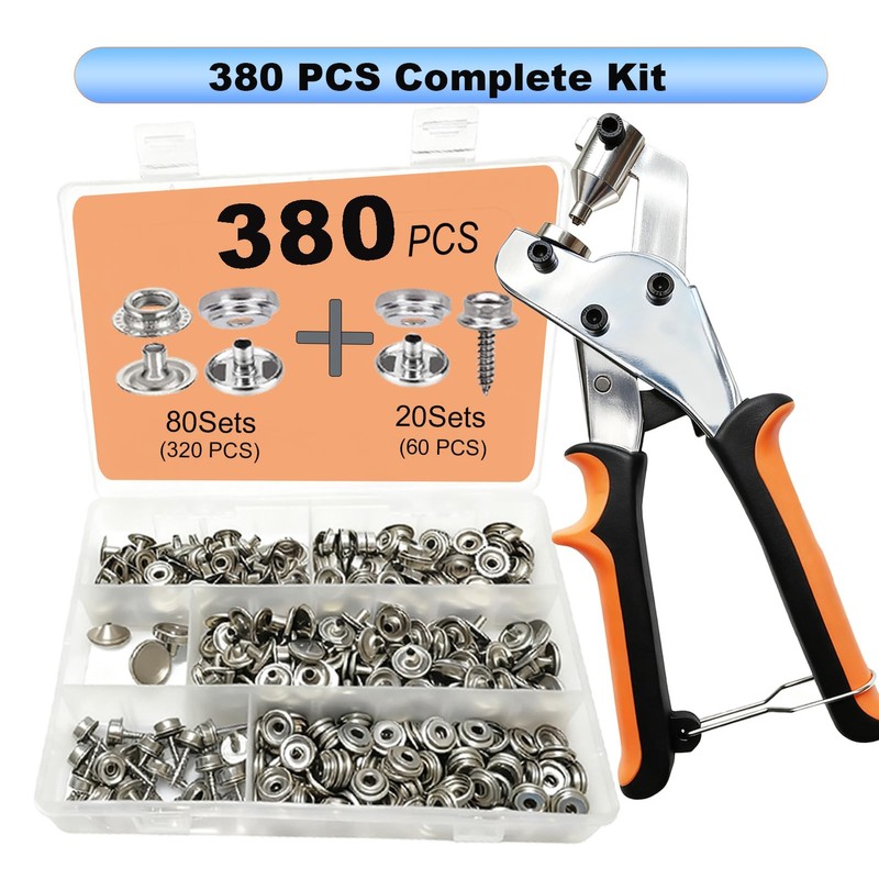 Snap Fastener Tool Kit, 100 Sets Boat Cover Snaps with