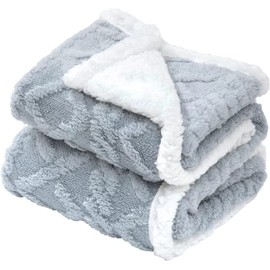 Baby Blanket, 3D Soft and Fluffy Sherpa Baby Blanket, Reception Blanket for Toddlers, Babies, Boys and Girls, Reversible Fluffy Blanket for Cot, Car Seat, Stroller (Grey, 76 x 101 cm)