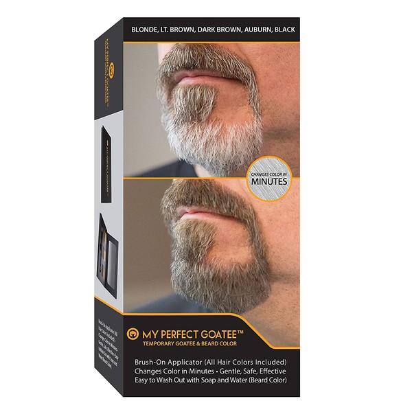 My Perfect Goatee & Beard Temporary Color (All Hair Colors Included) Brush-On Applicator | Changes Color in Minutes | Gentle, Safe, Effective | Easy to Wash Out with Soap and Water (Beard Powder))