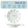 TAMAYKIM 12 Pieces 7 Inch Porcelain Dessert Plates, Wavy Rim