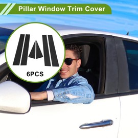 HOPESPANNER Door Pillar Window Trim for Chevy Captiva 2006-2015 Black Front Rear Left Right Anti Scratch Sticker Pillar Posts Door Outer Exterior Cover 6 Pcs