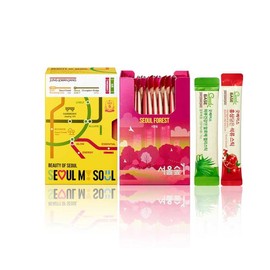 Goodbase [Jeongmol] Beauty Of Seoul (10 Packs of Pomegranate Stick with Red Ginseng + 10 Packs of Aloe Gel Stick for Skin Health)