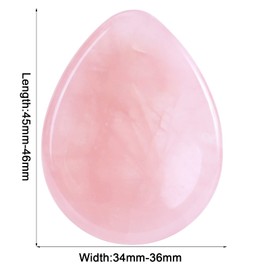 TUMBEELLUWA 4pcs Teardrop Thumb Worry Stones Healing Chakra Crystal Stones for Anxiety Relief Polished Quartz Palm Pocket Stones Set, White & Black & Pink & 7 Chakra