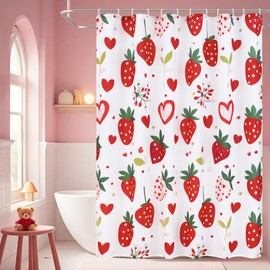 EurCross Shower Curtain with 12 Plastic Hooks,Water Resistant Quick Dry Machine Washable Wet Room Shower Curtain 180 x 180 cm