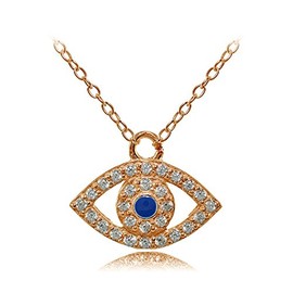 Hoops & Loops Collar de Plata de Ley con circonita cúbica y Esmalte Azul