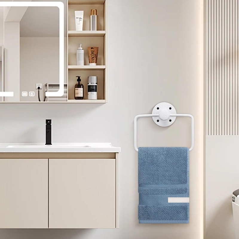 Jeasor 4-Pieces Industrial Pipe Bathroom Towel Ring Kit DIY Wall