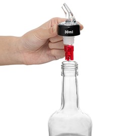 Bar Lux 1 Ounce Liquor Pour Spouts, 10 Measured Pouring Spouts For Bottles - Leak-Resistant, For Fast Pouring, Red Plastic Pourers For Alcohol, Fits Onto Bottles, For Kitchen Or Bar