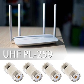 ECSiNG 4pcs UHF Female to UHF Female RF Coax Coaxial Adapter Coupler PL259 Barrel Connector for CB Ham Radio Antenna SWR Meter Cable Extention