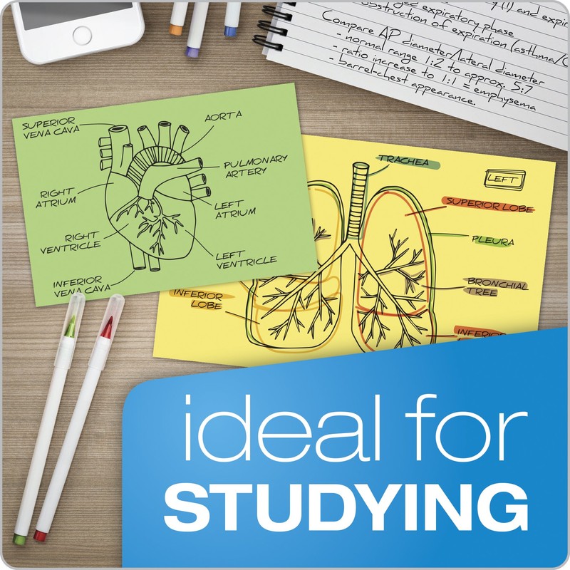 Oxford Blank Color Index Cards, 3" x 5", Green, 100