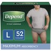 Depend FIT-FLEX Incontinence Underwear for Men, Maximum Absorbency, Disposable, L,