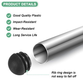 M METERXITY 20-Pack Spherical Plastic Hole Plugs, 1" (25mm) Plastic Tubing End Caps for Patio/Chairs/Fences, Metal Tubing Leg Cap, Furniture Pipe Insert Sliders Glides