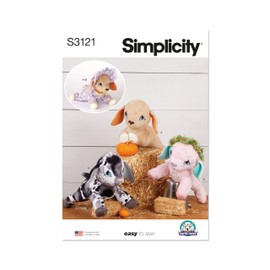 SIMPLICITY Sewing Pattern SS3121OS Baby Goat Plushy and Accessories by Carla Reiss OS (ONE Size)