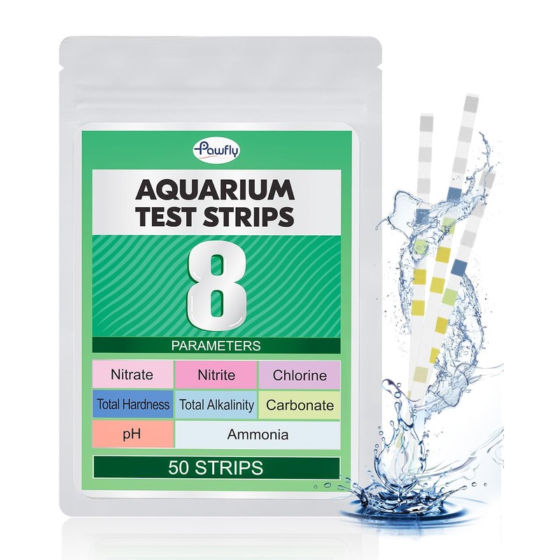 Pawfly 8 in 1 Aquarium Test Strips, 50 Strips Fish