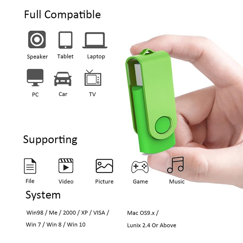 USB Stick 8GB Pack of 10, MAKACTUA USB Flash Drive