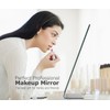 NEZZOE Rectangular Makeup Mirror for Desk, 12 inch Aluminum Table