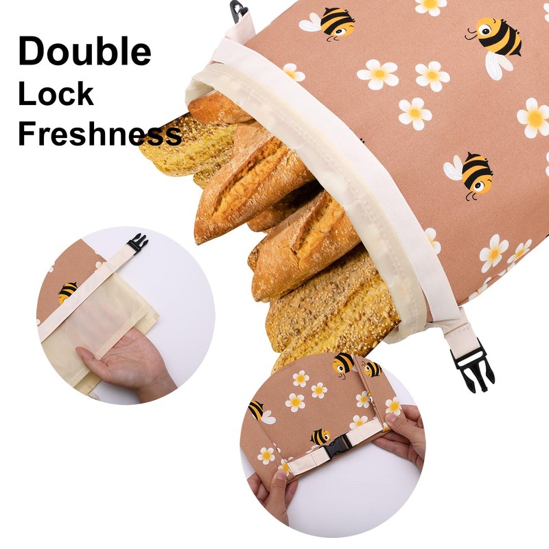AMZDOTD Reusable Sourdough Bread Bags with Cotton Bowl Covers,Cotton Beeswax