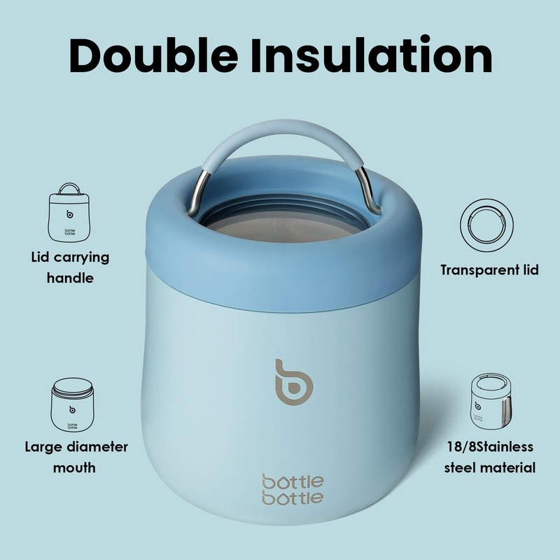 BOTTLE BOTTLE Insulated Food Container 21 oz with Transparent lids