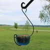 Backyard Essentials Bluebird Feeder, Blue Bubble Glass Ornate Bird Feeder