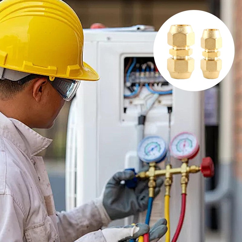 Copper Tube Extension, 2 Pieces Intermediate Connector Connection 1/4 and