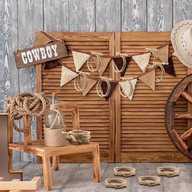 Wowangce 24 Pcs Western Themed Party Decorations Twisted Hemp Rope