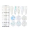 White Snowflakes Nail Glitter Sequins Holographic Snowflakes Nail Powder 3D