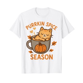 Purrkin Spice Season Cute Cat Pumpkin Fall T-Shirt