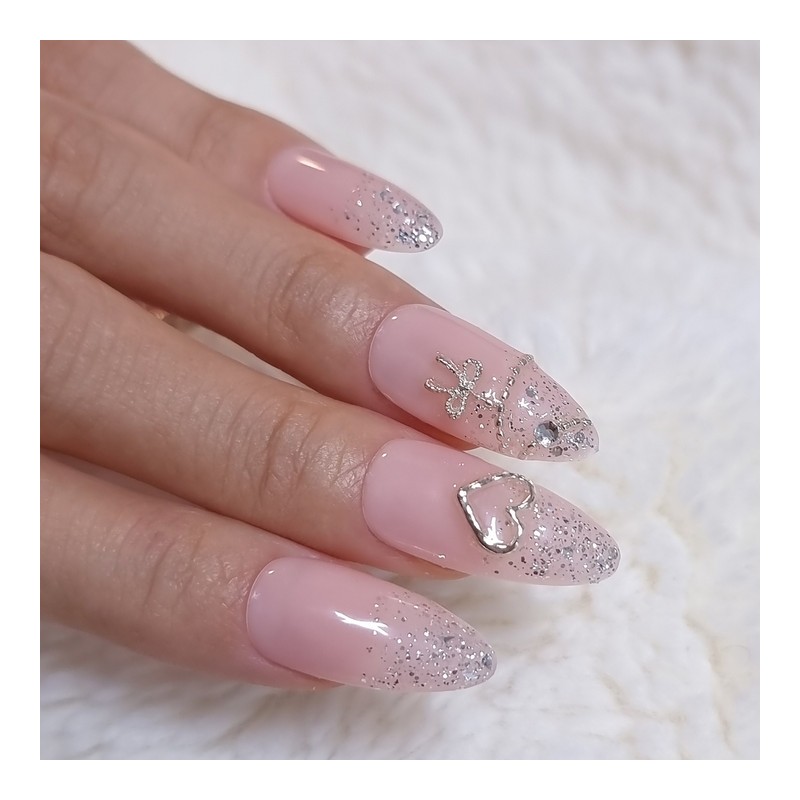 Lovely wedding handmade nail tips - short oval / 러블리