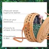 Novum Crafts Round Rattan Bag for Women - Handmade Straw