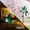 Afirst Solar Hummingbird Wind Spinner, Metal Kinetic Garden Stake Lights