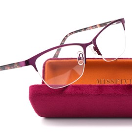 Missfive Premium Progressive Multifocus Metal Reading Glasses Women & A Hard Case, No Line Multifocal Computer Readers with No Broken Spring Hinge, Workspace for Near Range +1.25