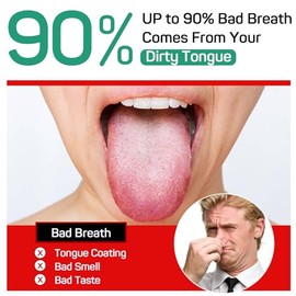 RONAVO RONAVO Tongue Scraper for Adults, Two Colors Designed for Couples, Cure Bad Breath, Tongue Cleaners Stainless Steel, Metal Tongue Scrapers for Oral Care & Hygiene (2 Pack)