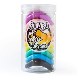 Suck UK Jumbo Grip Colouring Crayons | Toddler Crayons | Non Toxic & Washable | First Art Set | Chunky Crayons | Baby Colouring Set | Pack of 10 Jumbo Crayons
