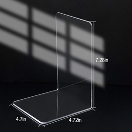 Kioneer 3 pairs Acrylic Bookends Clear Book ends,Plastic Non-Slip Bookend Bedroom Library Office School and Desktop Organizer