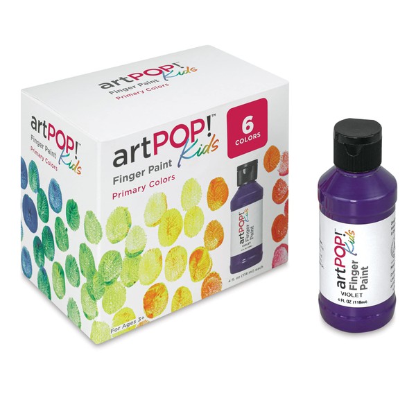 artPOP! Kids Finger Paint, Set of 6 Colors, 4 fl oz, Nontoxic Finger Paint, Washable, Art Supplies for Preschoolers