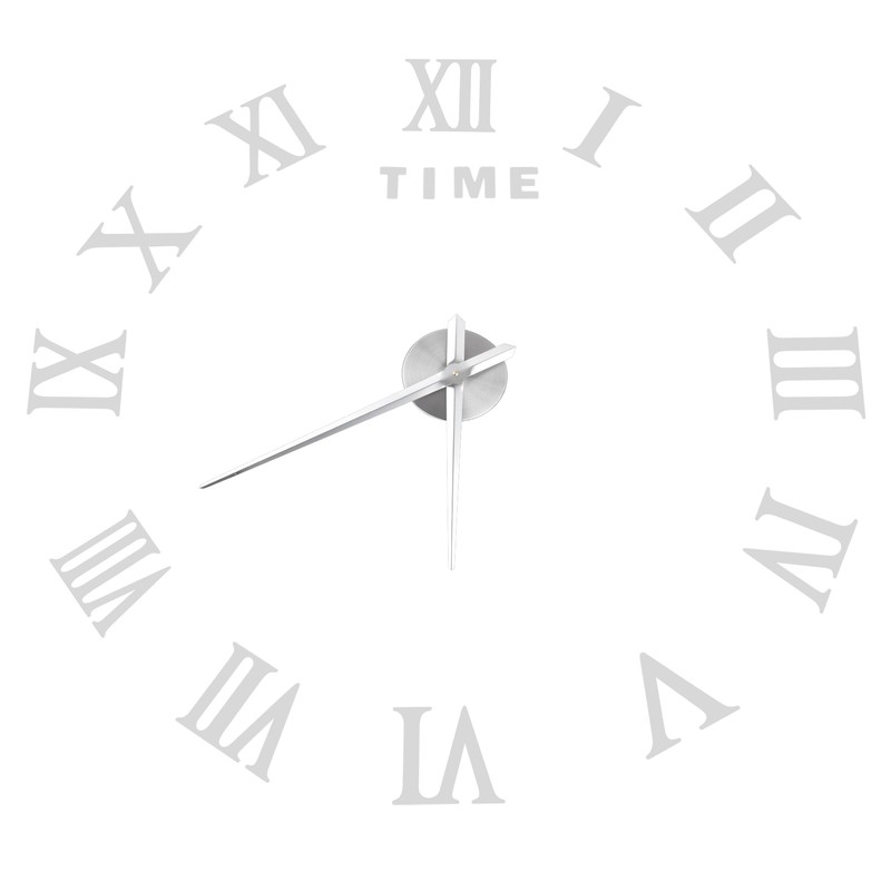 DIY Wall Clock Roman Numerals Frameless Mirror Surface Wall Clock