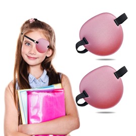 THSIREE Eye Patch, 2PCS 3D Adjustable Eyepatch, Medical Eye Patches for Right or Left Eye, Amblyopia Lazy Eye Patches for Adults and Kids, Pink