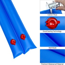 QWORK 5-Pack PVC Pool Water Bags, 8 Ft Double Chamber Water Tube Kit for Pool Cover, UV & Cold Resistant, Easy Fill & Drain, Pool Cover Weights for Inground Pool Cover, Water Bag for Winter Pool Cover