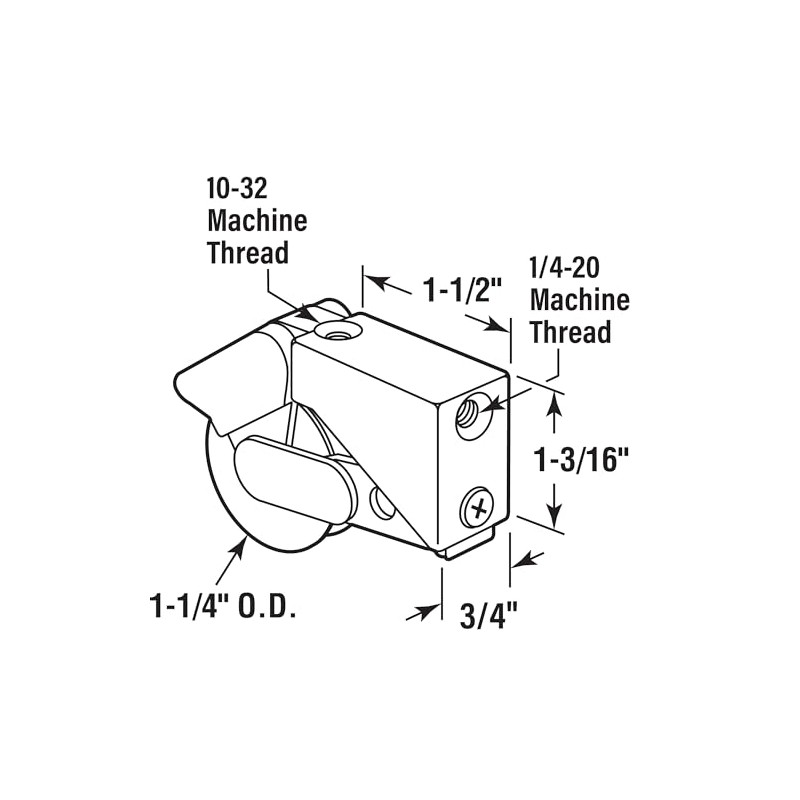 Prime-Line D 1532 1-1/4 In. Steel Ball Bearing Sliding Roller