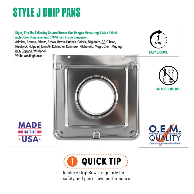 4 Pack - Style J - 9.125" x 9.3125" Square