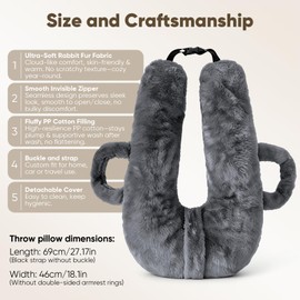 Plzpik Car Pillow for Kids, Removable, Washable Pillowcases and Pillow Inserts(The only Upgrade on the Market),Travel Pillow for Car Sleeping (Darkgray)