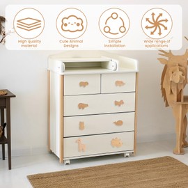 Wooden Animal Drawer Knobs Decorative Wood Dresser Knobs with Screws Dresser Pulls Wood Marine Woodland Animals Knobs Furniture Knobs Nursery Wardrobe Cabinet Handles for Decor (12 Pack)