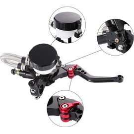 venveal Universal Motorcycle Brake Levers 7/8" 22mm Cylinder Clutch Lever Adjustment Front Brake Master Standard Handlebar for Sport Bike/Street Bike/Scooter/Dirt Bike (Black)