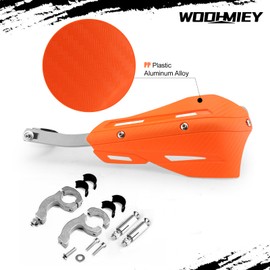 WODHMIEY Dirt Bike Handguards Hand Guards,Adjustable Handlebar Hand Guards,Motorcycle Handguards with Lock Screw,Fit 7/8 22mm & 1 1/8 28mm Handlebar (Orange (Silver Aluminum