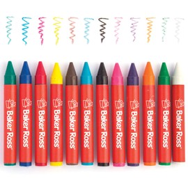 Baker Ross AR872 Chunky Wax Crayons for Kids Arts and Crafts School Classroom Supplies, Assorted, 36 Count (Pack of 1)